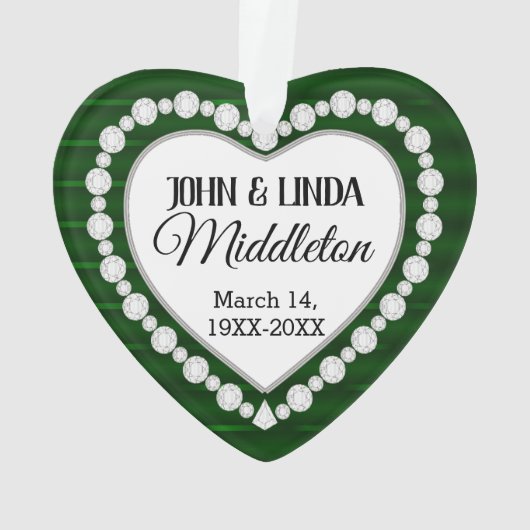 20. Emerald Wedding Anniversary Keepake Design Ornament (Rückseite)
