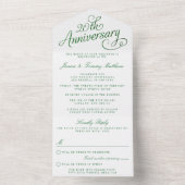 20. Emerald Wedding Jubiläum All In One Einladung (Innen Boden)