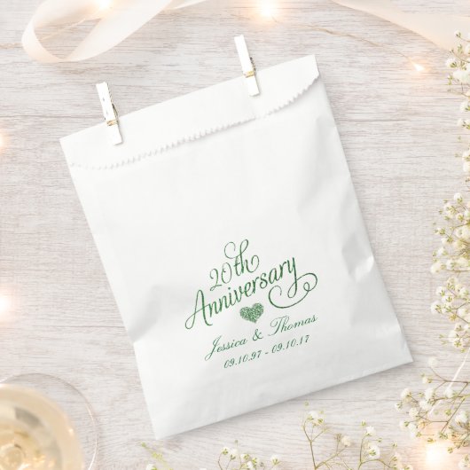 20. Emerald Wedding Jubiläum Gunst Bag Geschenktütchen (Ausgeschnitten)