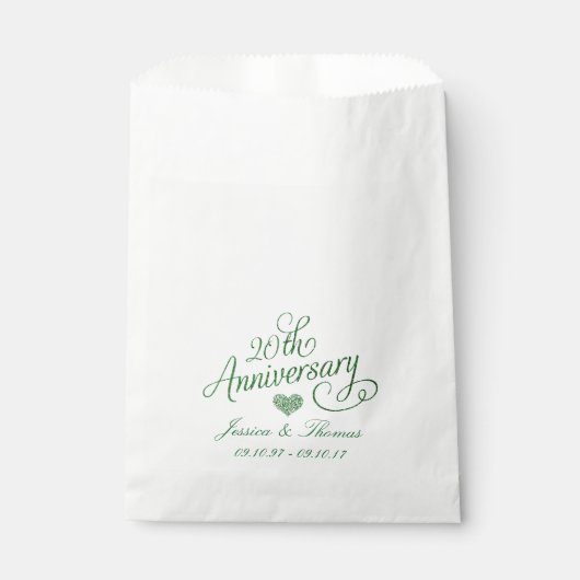 20. Emerald Wedding Jubiläum Gunst Bag Geschenktütchen (Vorderseite)