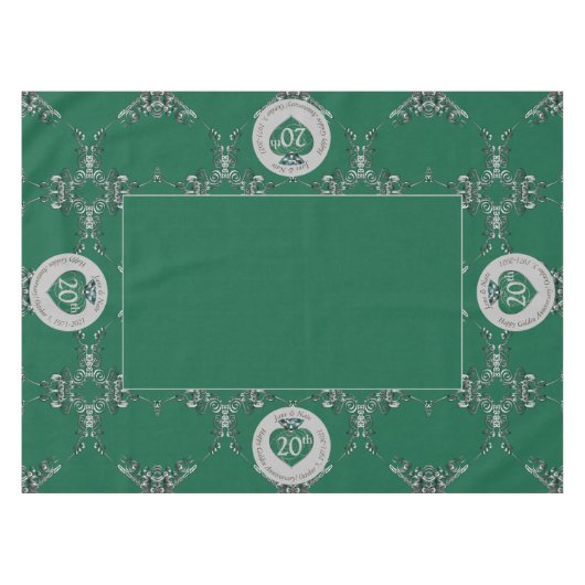 20. Emerald Wedding Jubiläum Tablecloth Tischdecke (Vorderseite (Horizontal))