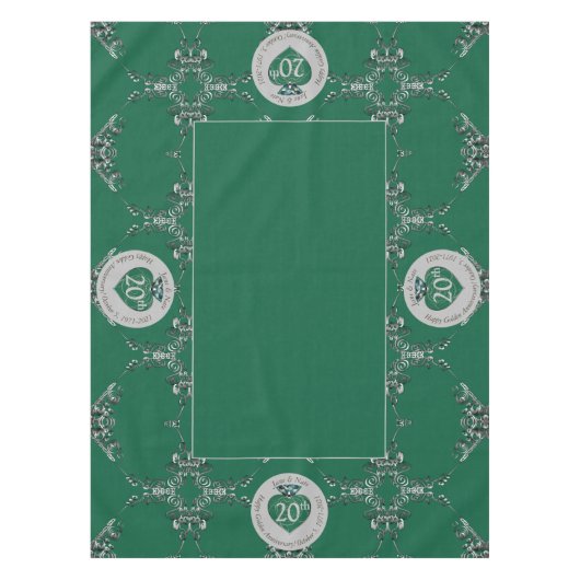 20. Emerald Wedding Jubiläum Tablecloth Tischdecke (Vorderseite)
