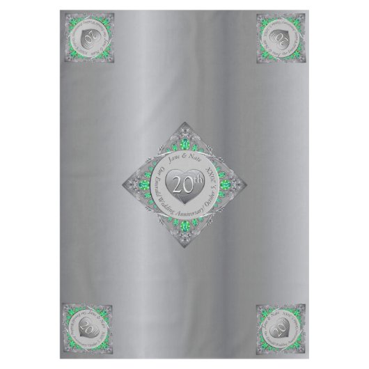 20. Emerald Wedding Jubiläum Tablecloth Tischdecke (Vorderseite)