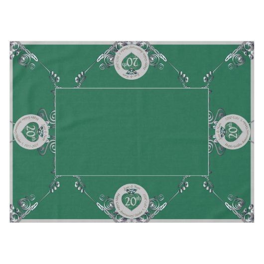 20. Emerald Wedding Jubiläum Tablecloth Tischdecke (Vorderseite (Horizontal))