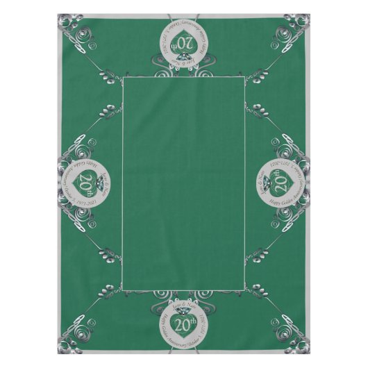 20. Emerald Wedding Jubiläum Tablecloth Tischdecke (Vorderseite)