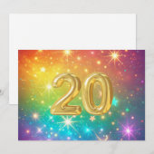 20. Farbenfroher Regenbogenstern Feiertagskarte (Vorne/Hinten)