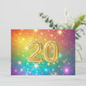 20. Farbenfroher Regenbogenstern Feiertagskarte (Stehend Vorderseite)