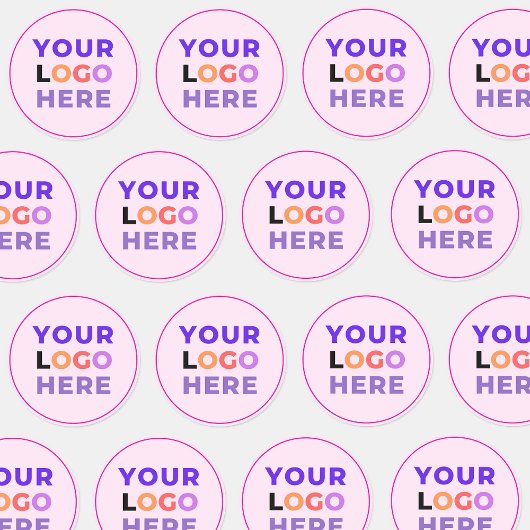 20 Firmenlogo für Werbeunternehmen, rosa Runder Aufkleber
