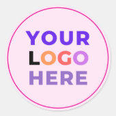 20 Firmenlogo für Werbeunternehmen, rosa Runder Aufkleber (Vorderseite)