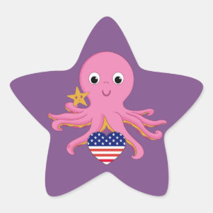 20 Form-Aufkleber-Krake für ein Frühchen US Stern-Aufkleber