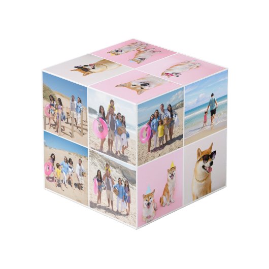 20 Foto Benutzerdefiniertes Personalisiertes Foto Würfel (Rückseite Schrägansicht)