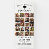 20 Foto Collage Abschluss Moderner Minimal Weiß Banner (Vertikal)