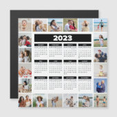 20 Foto Collage Black & White 2023 US Kalender Magnetkarte (Vorne/Hinten)