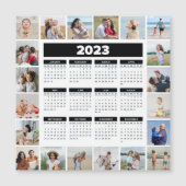 20 Foto Collage Black & White 2023 US Kalender Magnetkarte (Vorderseite)