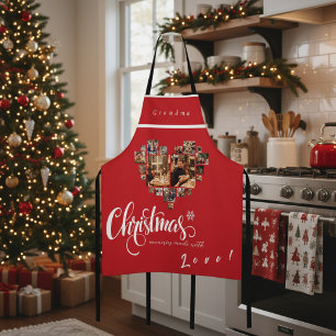 20 Foto Collage Herz, Oma, Opa, Mama, Vater Schürze