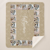 20 Foto Collage mit modernem Musterskriptnamen Sherpadecke (Vorderseite)