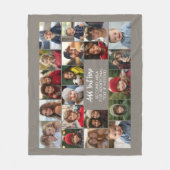 20-Foto-Collage mit Text in der Mitte Fleecedecke (Vorderseite)