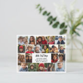 20-Foto-Collage mit Text in der Mitte Postkarte (Stehend Vorderseite)