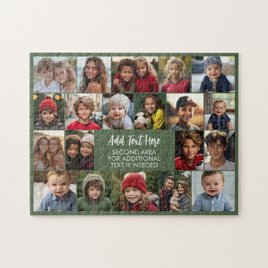 20-Foto-Collage mit Text in der Mitte Puzzle (Horizontal)