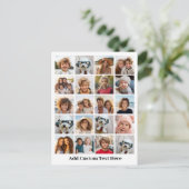 20 Foto-Collage - Raster mit Text - weiß Postkarte (Stehend Vorderseite)