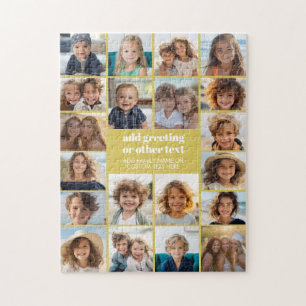20 Foto-Collage - Weiß mit gelbem Text Puzzle