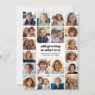 20-Foto-Collage - Weiß mit schwarzem Text Feiertagskarte