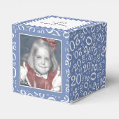 20. Foto Keepake - Blau/Weiß Zahlenmuster Geschenkschachtel (Rückseite)