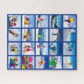 20 Foto-Raster-Collage Dunkelblau Puzzle (Horizontal)