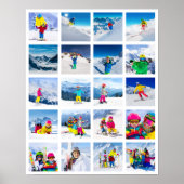 20 Foto-Raster-Collage Weiß Poster (Vorne)