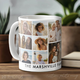 20-Foto-Vorlage Collage mit benutzerdefiniertem Te Kaffeetasse