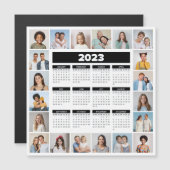 20 FotoCollage 2023 US Kalender Magnetkarte (Vorne/Hinten)