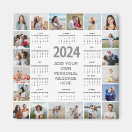 20 FotoCollage 2024 Jahr im Überblick Magnet