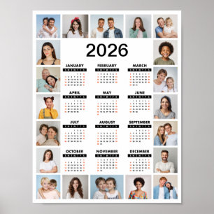 20 FotoCollage 2024 Jahr im Überblick Poster