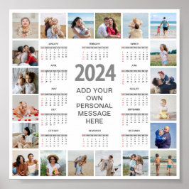 20 FotoCollage 2024 Jahr im Überblick Poster