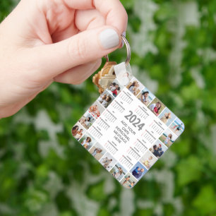 20 FotoCollage 2024 Jahr im Überblick Schlüsselanhänger