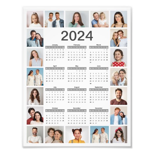 20 FotoCollage 2024 Kalender Foto Erweiterung (Vorne)