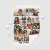 20 FotoCollage - Benutzerdefinierter Text - Schwar Golfhandtuch (Insitu)