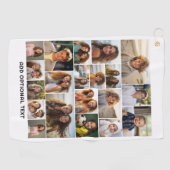 20 FotoCollage - Benutzerdefinierter Text - Schwar Golfhandtuch (Horizontal)