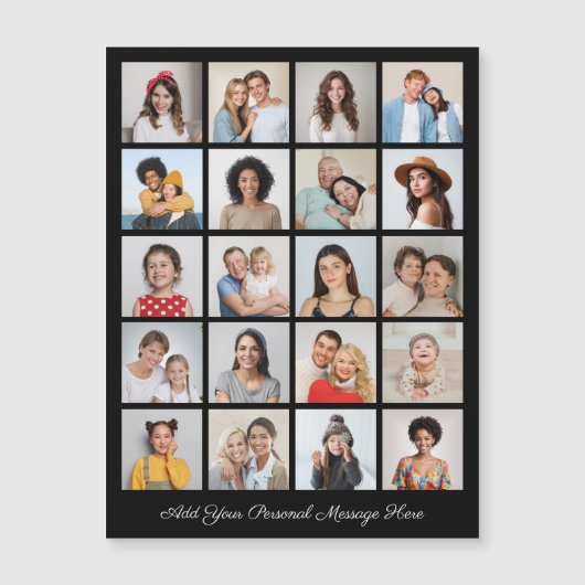 20 FotoCollage Fügen Sie Ihren Gruß Magnetkarte hi (Vorderseite)