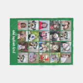 20 FotoCollage - Gitter mit Skripttext - grün Fleecedecke (Vorderseite (Horizontal))