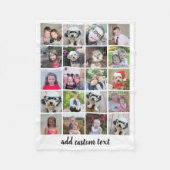 20 FotoCollage - Gitter mit Skripttext - weiß Fleecedecke (Vorderseite)