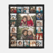 20 FotoCollage Optionaler Text — schwarzer Hinterg Fleecedecke (Vorderseite)