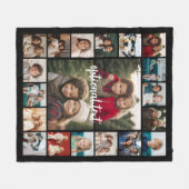 20 FotoCollage Optionaler Text — schwarzer Hinterg Fleecedecke (Vorderseite (Horizontal))