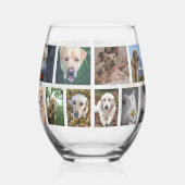 20 FotoCollage Personalisiert Weinglas Ohne Stiel (Rückseite)
