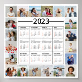 20 FotoCollage US 2023 Jährlicher Kalender Poster (Vorne)