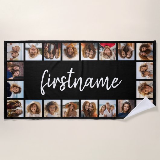 20 Fotocollage Wählen Sie Ihre Farbe und fügen Sie Strandtuch (Vorderseite)