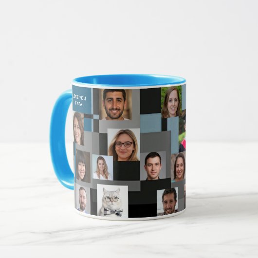 20 Fotos Blau Moderne Liebe Papa Großvater Tasse (Vorderseite Links)