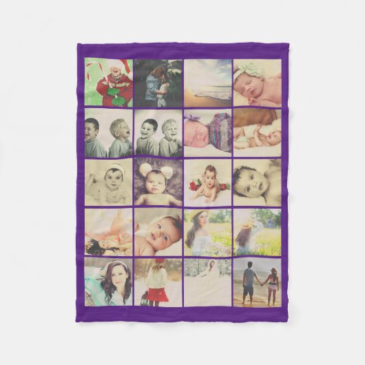 20 Fotos Collage personalisiert Fleecedecke (Vorderseite)
