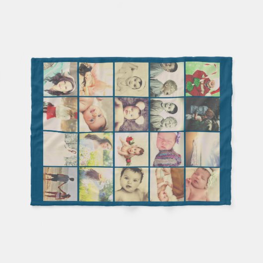 20 Fotos Collage personalisiert Fleecedecke (Vorderseite (Horizontal))