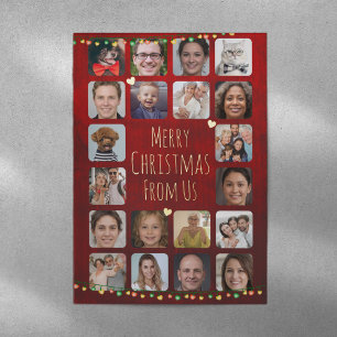 20 Fotos, um ein fröhliches Weihnachtsfest Familie Folien Feiertagskarte